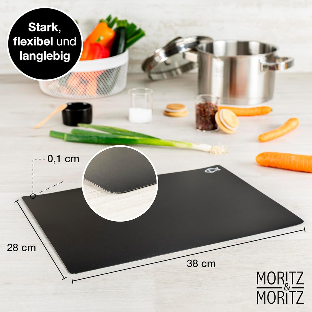 Moritz &amp; Moritz 4x Schneidematte Küche - 28 x 38 cm - Schneideunterlage Küche für schnelles Arbeiten