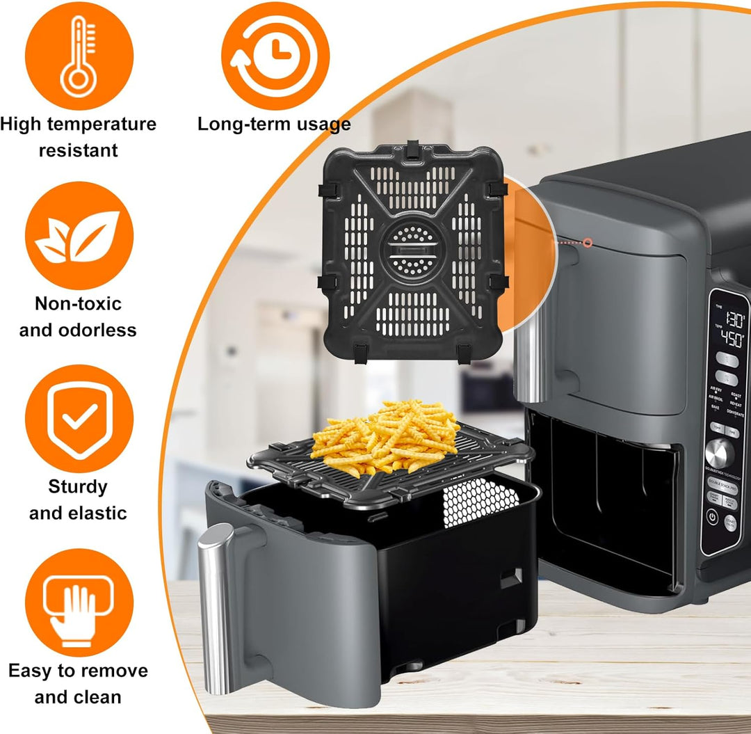 GCQ Air Fryer Grillpfanne für Ninja SL400UK 9,5l SL300UK 7,6l Double Stack XL 2-Korb-Heissluftfritte