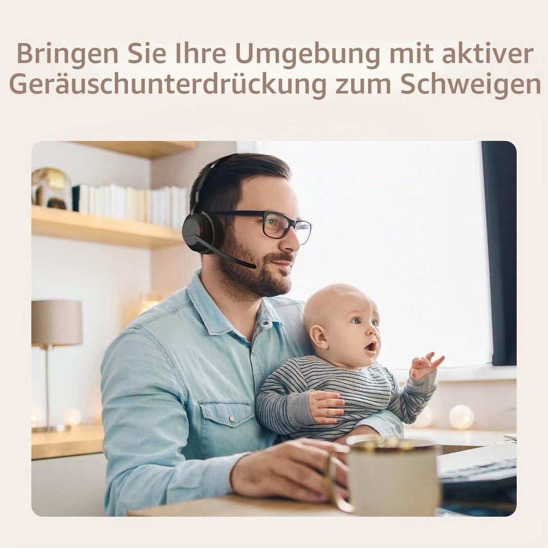 Jabra Evolve2 55 - schnurloses Mono-Headset mit Jabra Air Comfort - Mikrofone mit Geräuschunterdrück