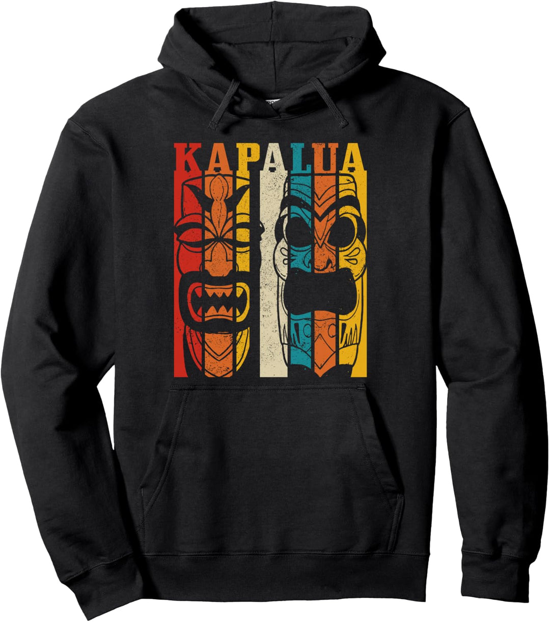 Kapalua Hawaii Vintage Hawaii Tiki Totem Surf Surfer Pullover Hoodie