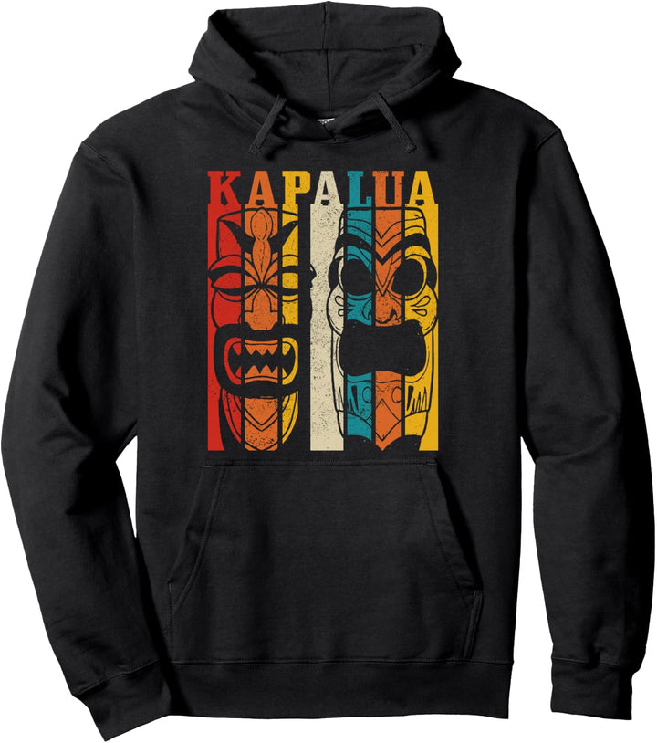 Kapalua Hawaii Vintage Hawaii Tiki Totem Surf Surfer Pullover Hoodie