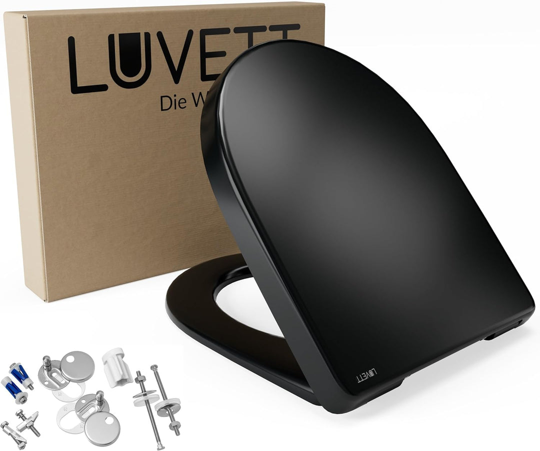 LUVETT® WC-Sitz mit Absenkautomatik D140 D-Form Soft Close® & TakeOff EasyClean Abnahme, hygienisch