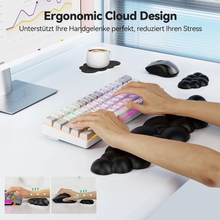 TECKNET Wolke Handballenauflage Tastatur, Ergonomisches & Entspannendes Handgelenk: Memory-Schaum mi