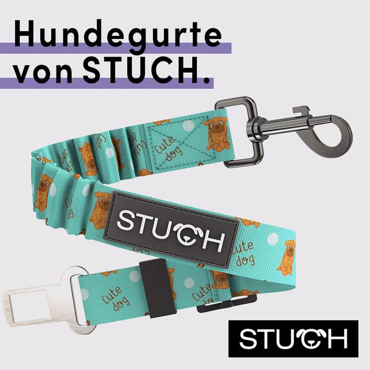 STUCH Universeller Bungee Sicherheitsgurt für Hunde & Katzen - Passend für alle Hunderassen & Autoty