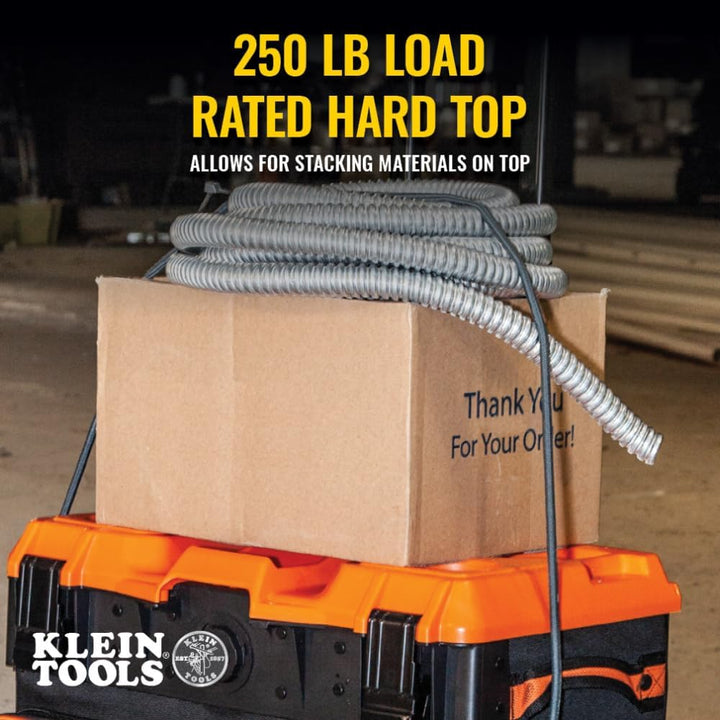 Klein Tools 55473RTB Rolling Tool Bag, Tradesman Pro Tool Master, 113,4 kg Traglast Hard-Top mit 20,