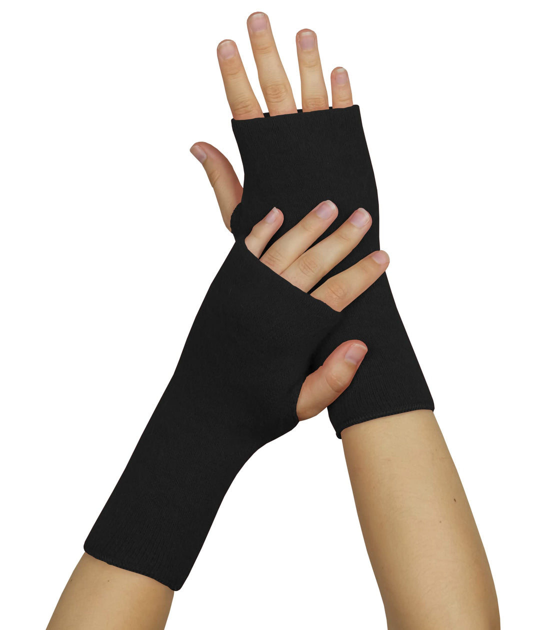 banora Armstulpen/Pulswärmer mit Daumenloch für Damen und Herren in der Naturqualität mit Schurwolle