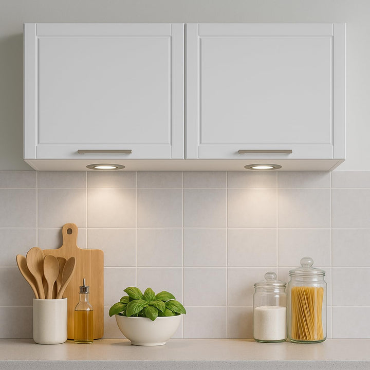 HAVA 5er Pack, Vollmetall Einbaustrahler G4 12V, Glasabdeckung, Einbau 60mm