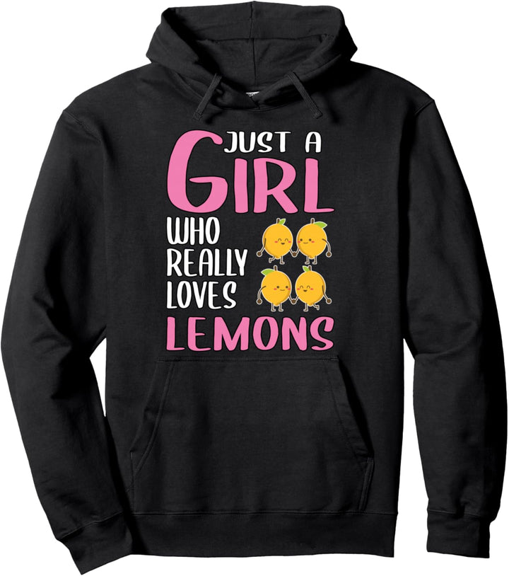 Damen Just A Girl Zitronen Geschenk Zitronen Pullover Hoodie