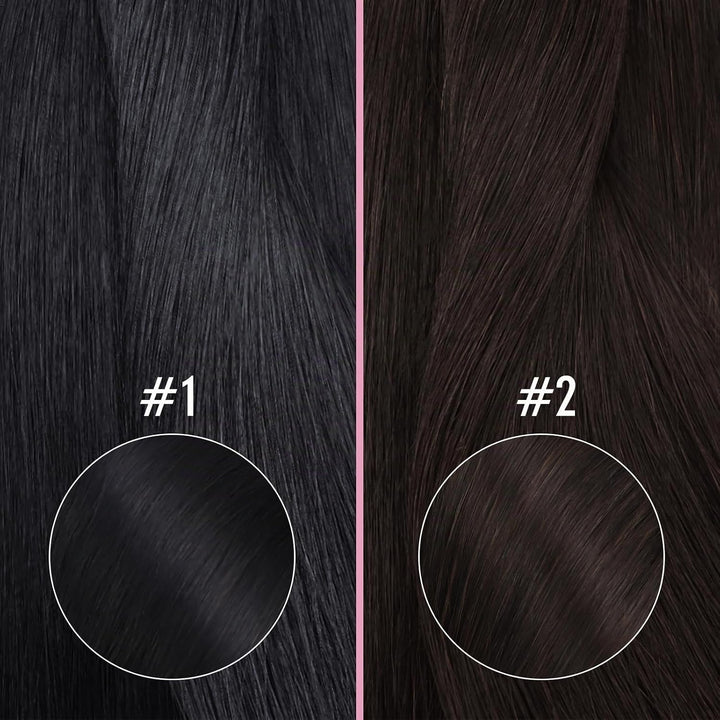 YoungSee Nanoring Extensions Echthaar Schwarz 55cm Nanoring Extensions 1g/s Nano Beads Hair Extensio