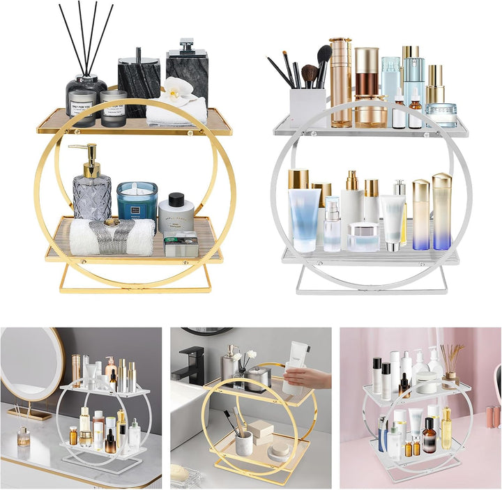 2Tier kosmetisches Display, Parfüm Organizer für Kommode, Make-up-Organizer für Schminktisch, Badezi