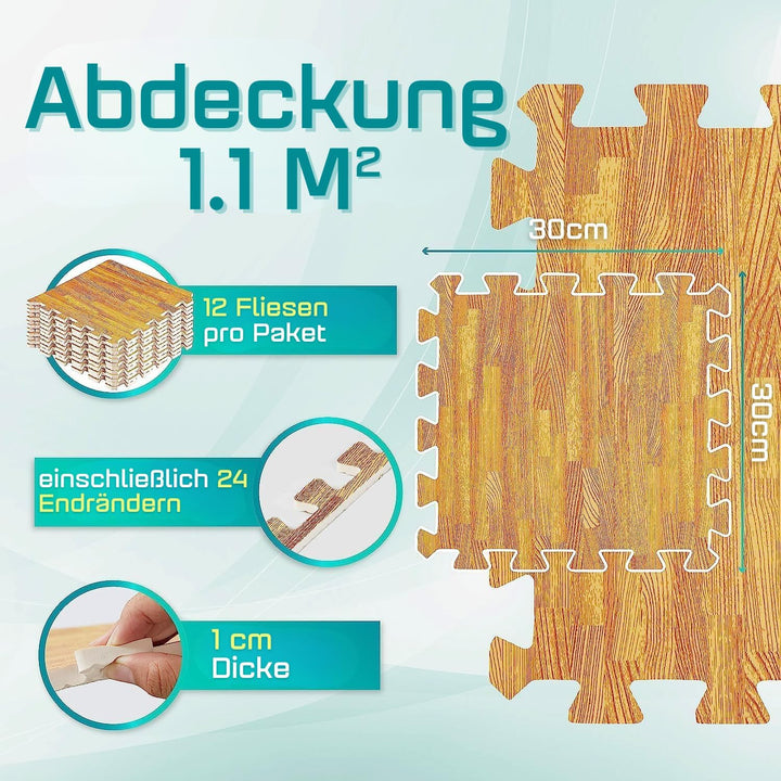 Yes4All 30x30 cm bis zu 3.3 m² Set 12/16/36 Eva Matten Schutzmatten Bodenschutz Bodenfliesen Sportma