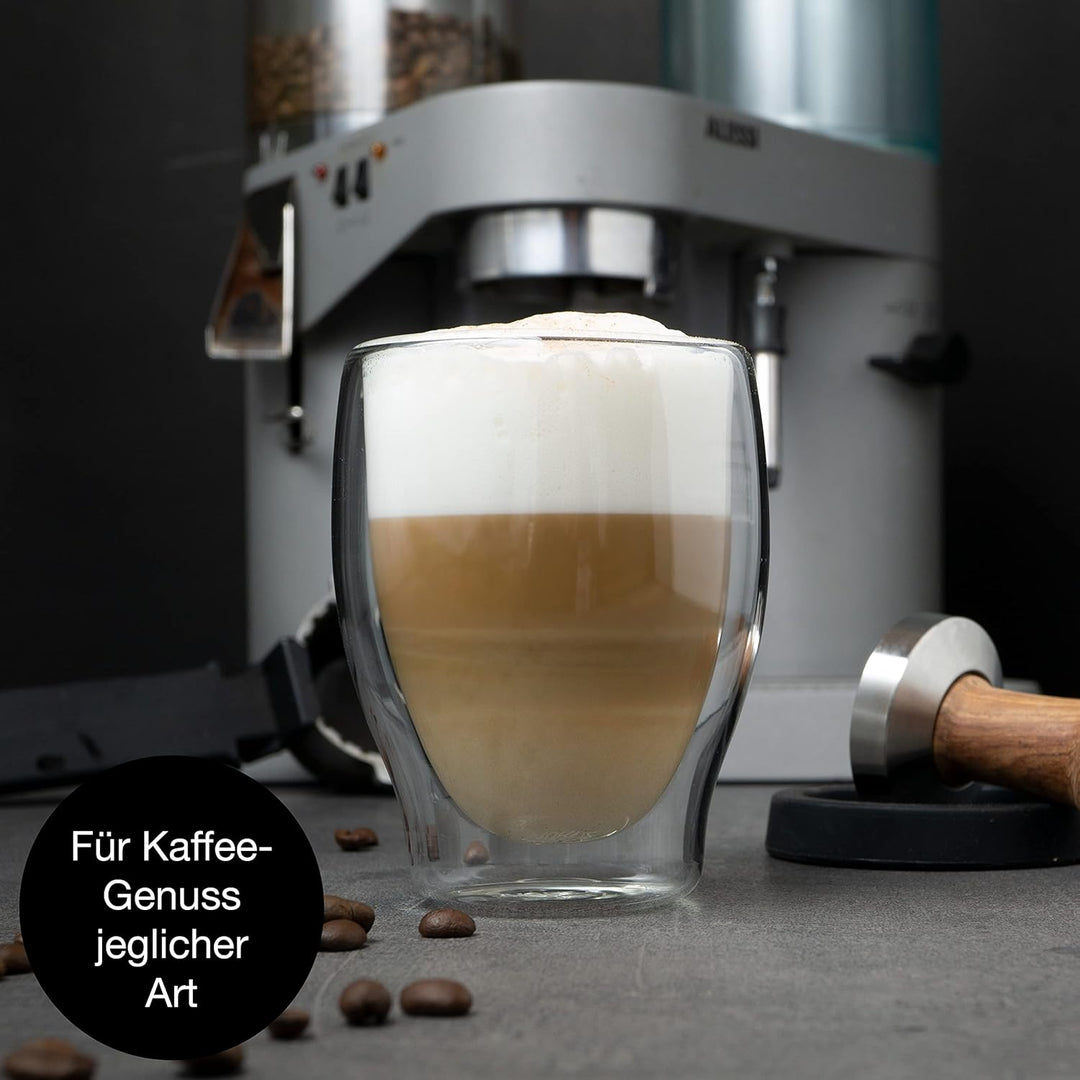 Moritz & Moritz Barista Milano 4 x 250 ml Cappuccino Gläser Doppelwandig – Doppelwandige Gläser für