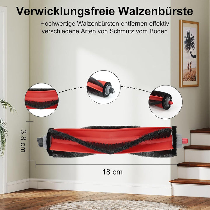 19 Stück Zubehörset für Roborock Q7 L5+, Q7 M5, Q7 M5+, Q7 L5 Saugroboter mit 1 Hauptbürsten 6 Wisch