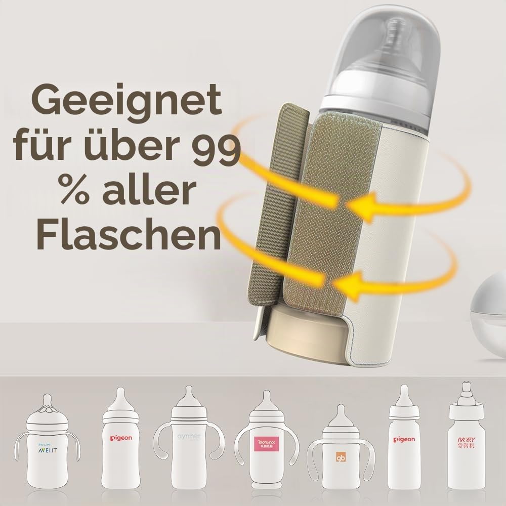Flaschenwärmer Baby Unterwegs, Tragbarer Baby Flaschenwärmer mit LCD-Display 8000mAh Milchwärmer Bab