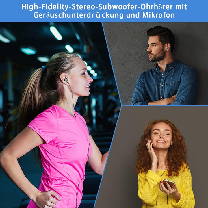 In Ear Kopfhörer kabel mit [Vier Lautsprechern], kabelgebundene High-Fidelity-Stereo-Ohrhörer mit Mi