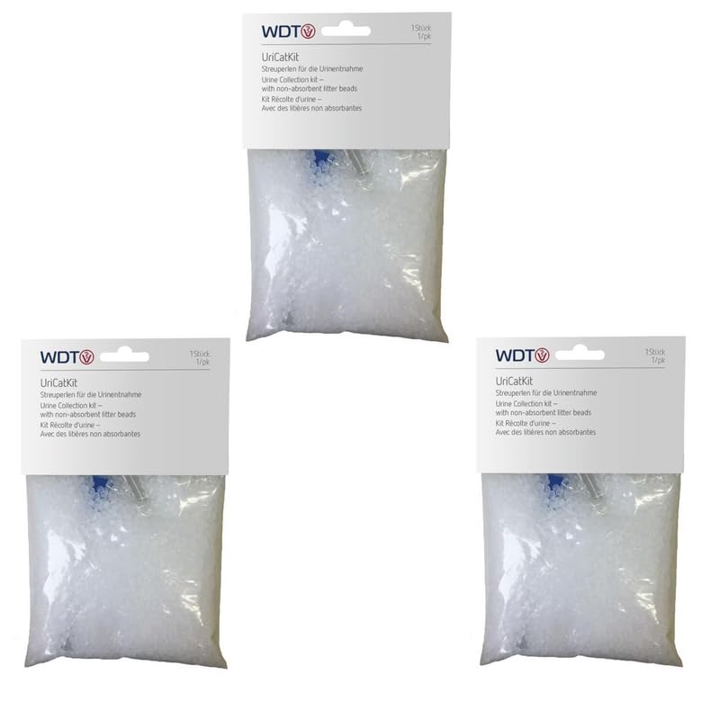 WDT UriCat Spezial-Katzenstreu | 3er Pack | 3 x 200 g | Katzenstreu für die Urinprobengewinnung | Zu