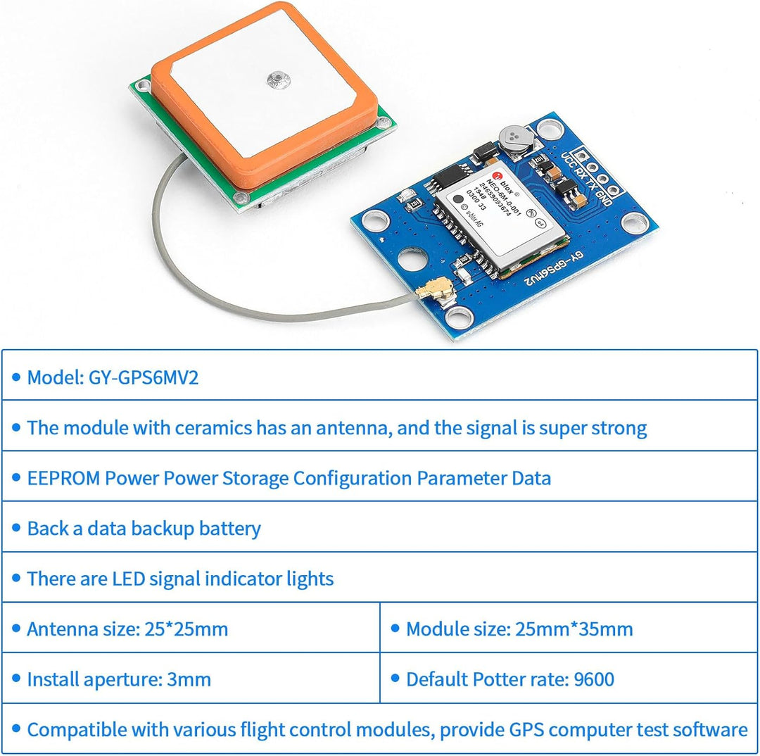 4 Pack GY-NEO6MV2 NEO-6M GPS Modul Flugsteuerungs Modul Platine 3 V-5 V mit Superstarker Keramik Ant