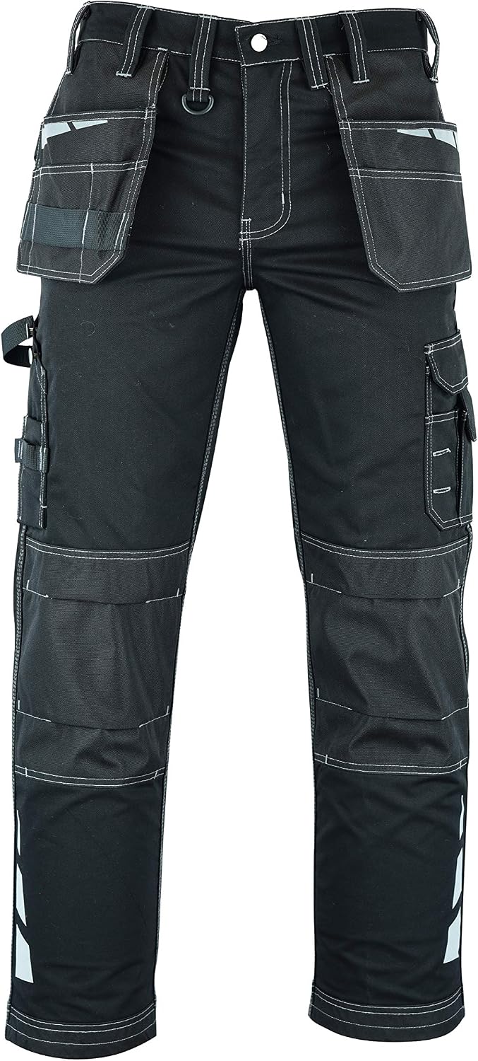 MS9 Herren Arbeitshose Bundhose Cargohose mit Holstertaschen Werkzeugtaschen Multifunktions und Knie