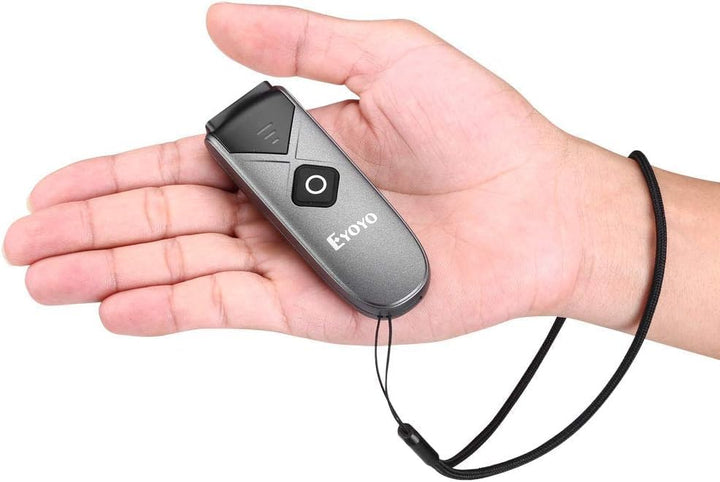 2er-Pack Eyoyo Mini-Bluetooth-Barcode-Scanner für Bibliotheken, kabelloser 2D-Scanner, kompatibel mi