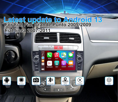 AneQu Android 12 Autoradio Autoradio GPS Navigation für FIAT Grande Punto Linea 2007-2012 7 Zoll Tou