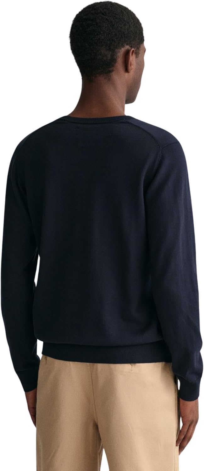 GANT Pullover mit V-Ausschnitt aus Einer Baumwoll-Wollmischung Herren 4XL Abendblau, 4XL Abendblau