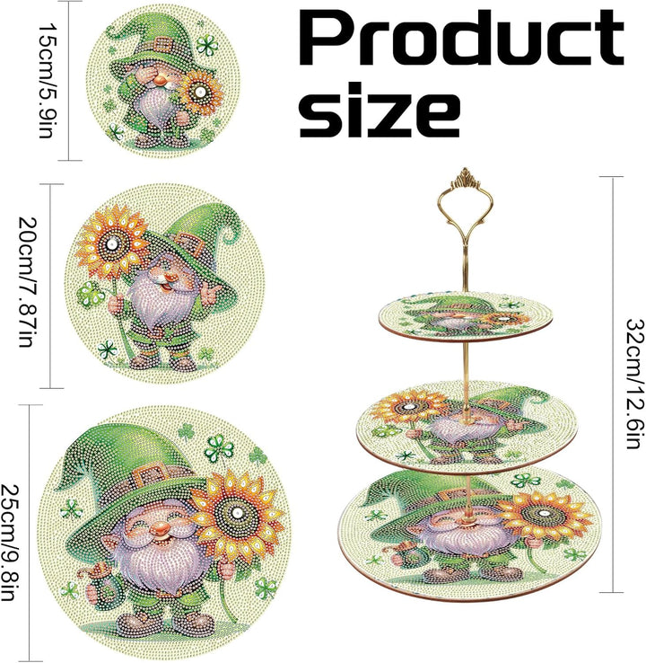 DCIDBEI Diamond Painting Dessert Ständer 3 Stöckig 25x32cm Diamant Painting Cupcake Ständer Gestufte