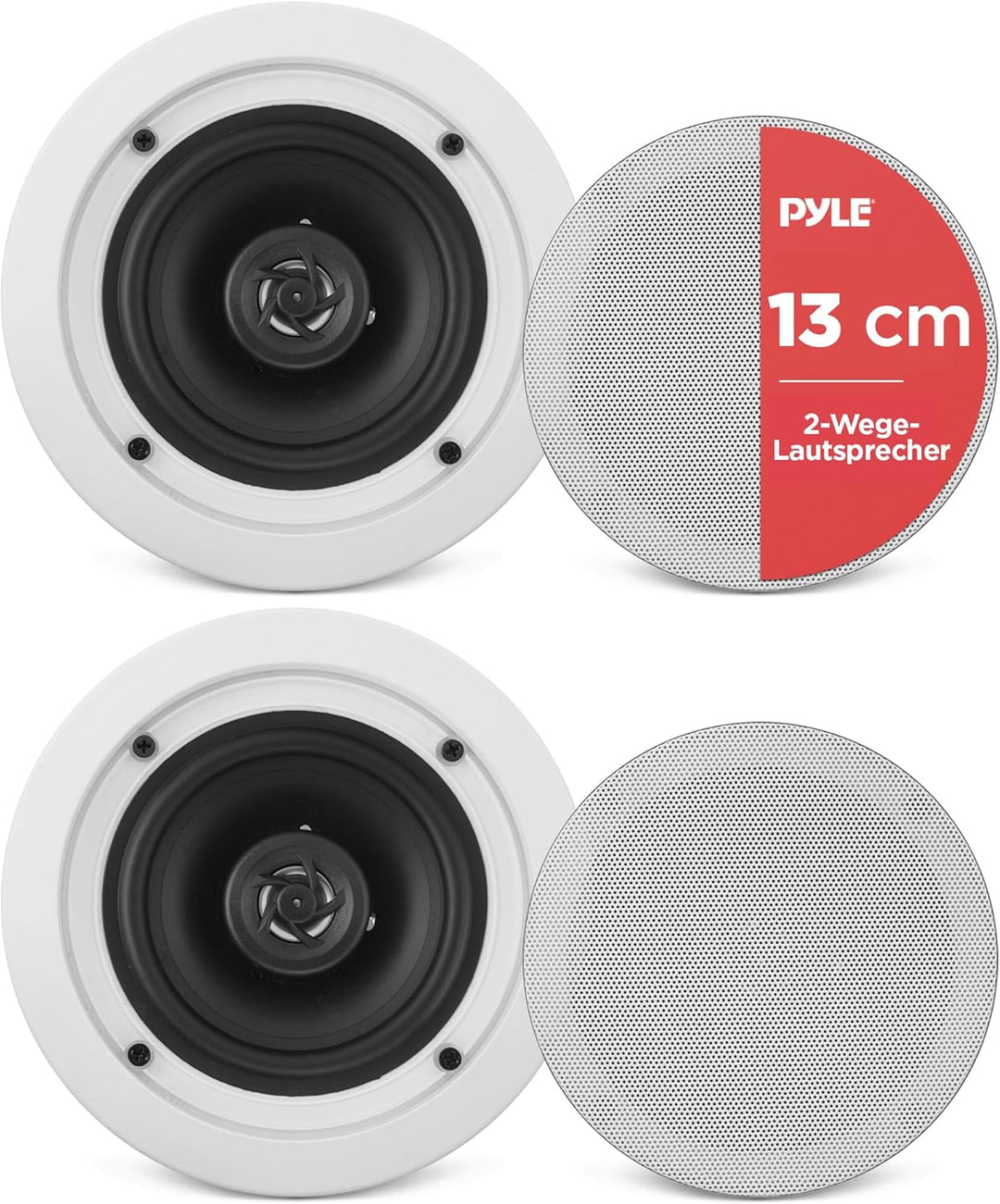 pyle Home pdic51rd 2-Zweiwege-Decken-Wandhalterung Lautsprecher System – schwarz Standard schwarz, S