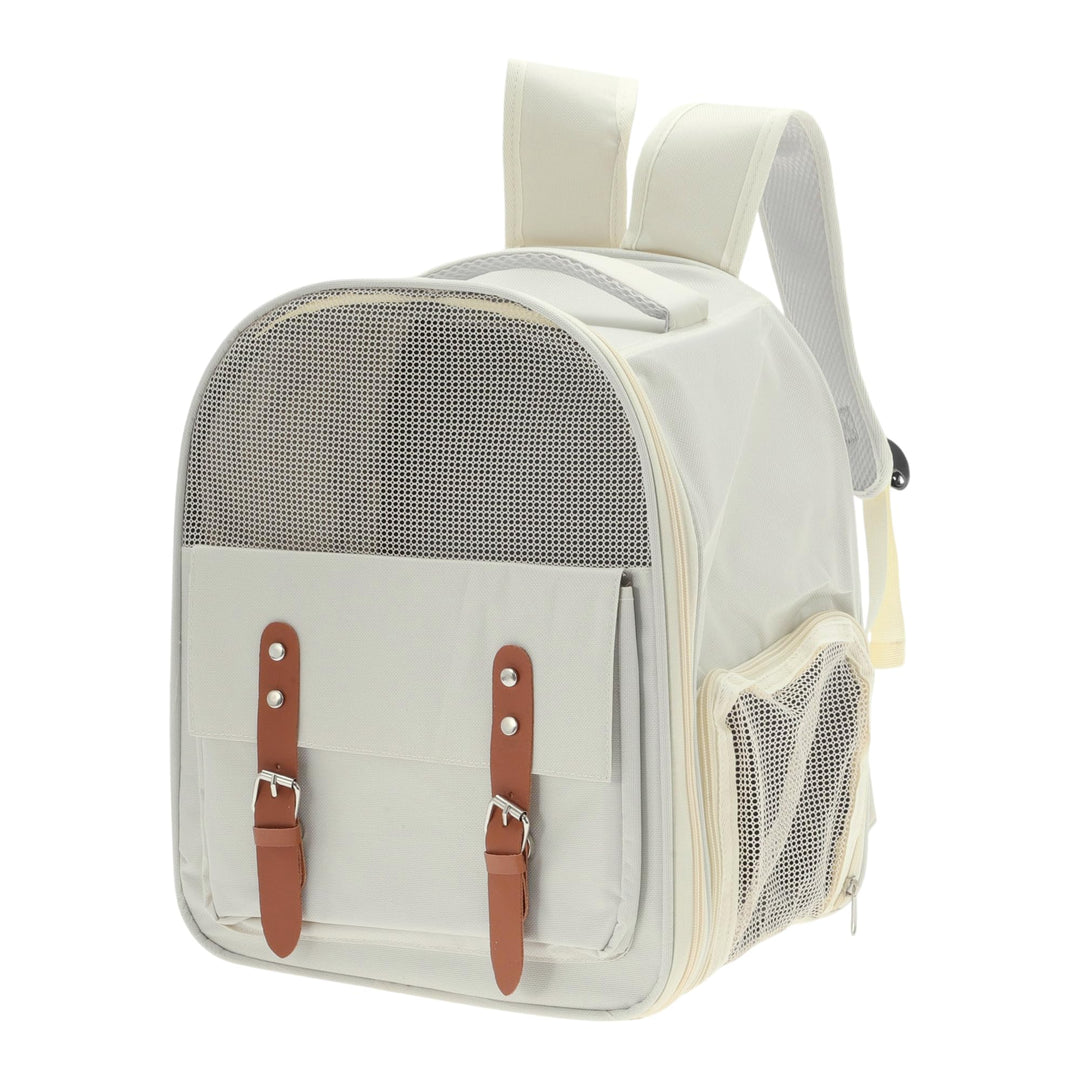 Haustierträger Rucksack Beige 1Stk Für Katzen Kleine Hunde | Oxford-Stoff, Netzstoff, 32X25X39Cm, Ma