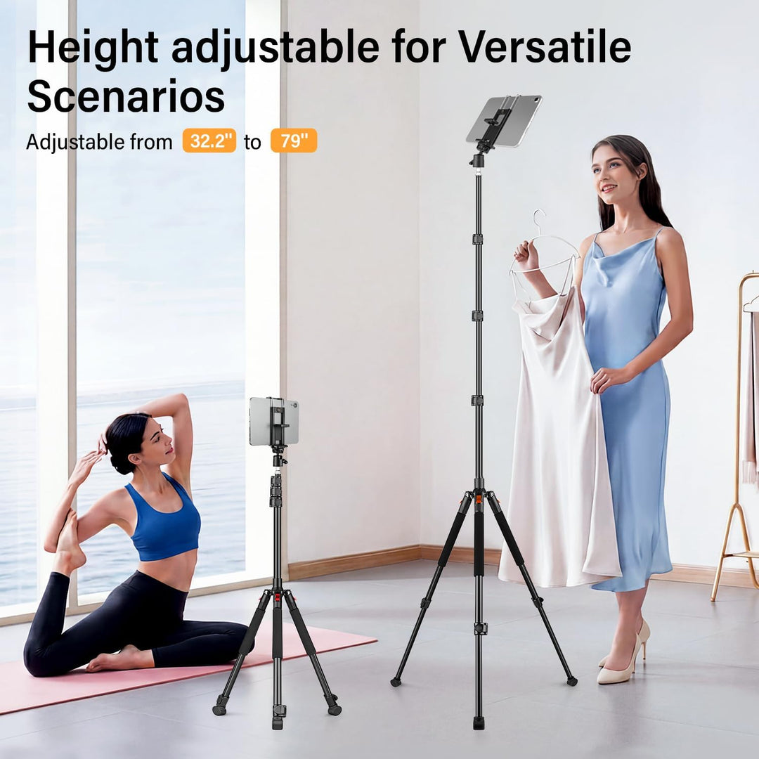 200cm Kamera Stativ, Leichtes Camera Tripod mit 360°Drehkugelkopf, Tragbar Fotografie Lichtstativ, A