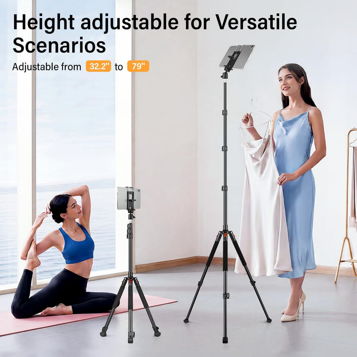 200cm Kamera Stativ, Leichtes Camera Tripod mit 360°Drehkugelkopf, Tragbar Fotografie Lichtstativ, A
