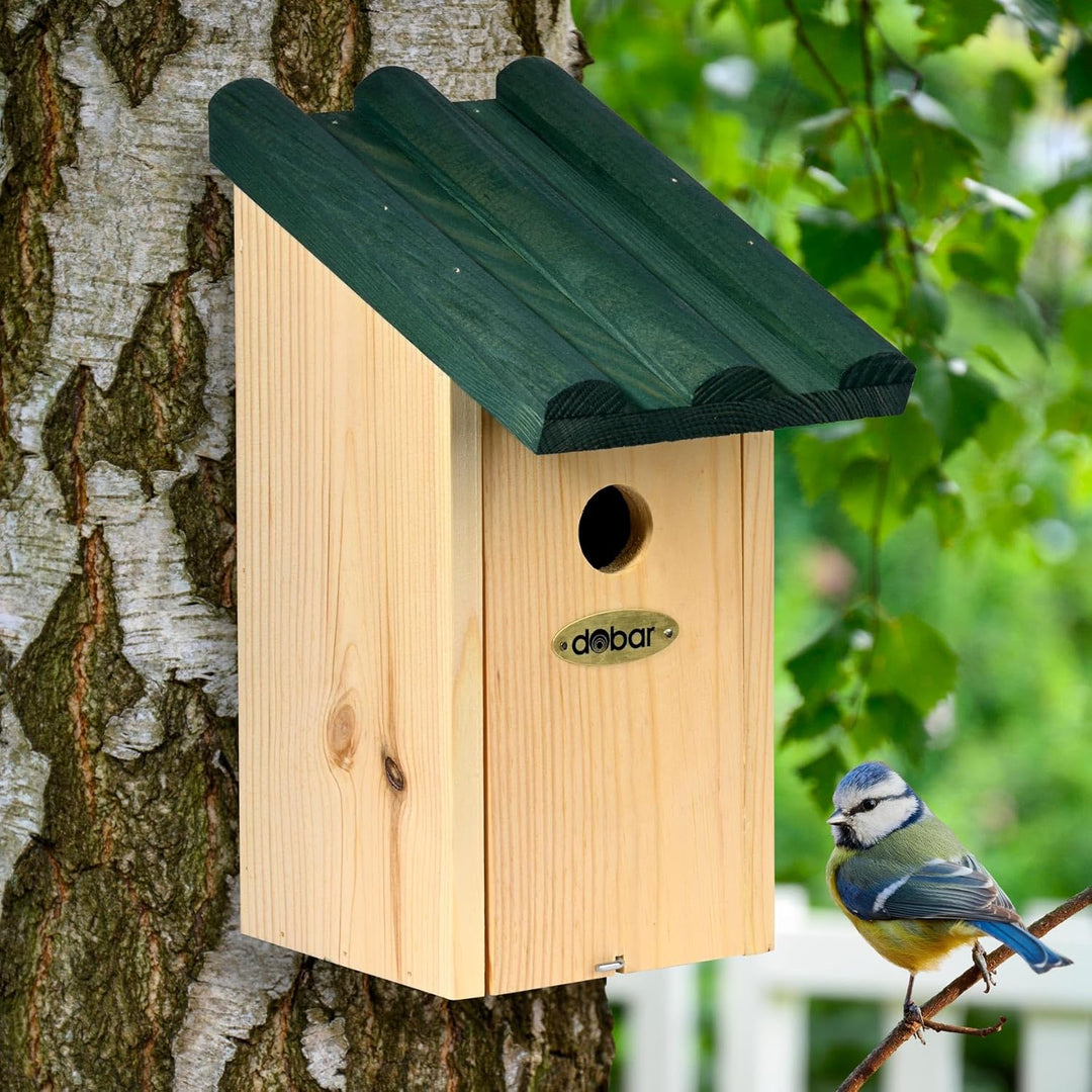 dobar VOBU Nistkasten Gracht für Meisen - Wildvogel Nisthilfe aus Holz mit Ø 28 mm Einflugloch für H