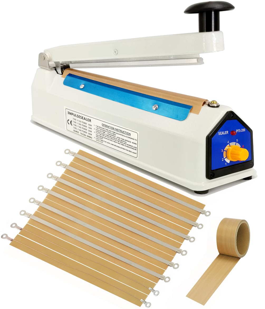 Folienschweissgerät Heisssiegelgerät 200mm Heisssiegelmaschine Eisengehäuse Balkenschweissgerät 5mm