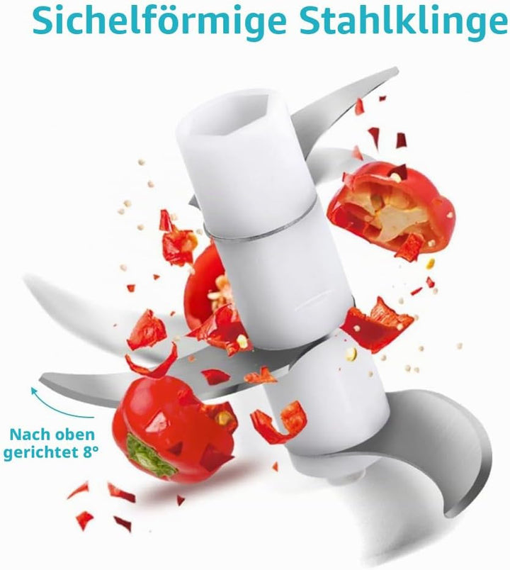 CEWROM Elektrischer Küchenzerkleinerer,350ml Zwiebel Zerkleinerer Elektrisch, Gemüsezerkleinerer, Mu