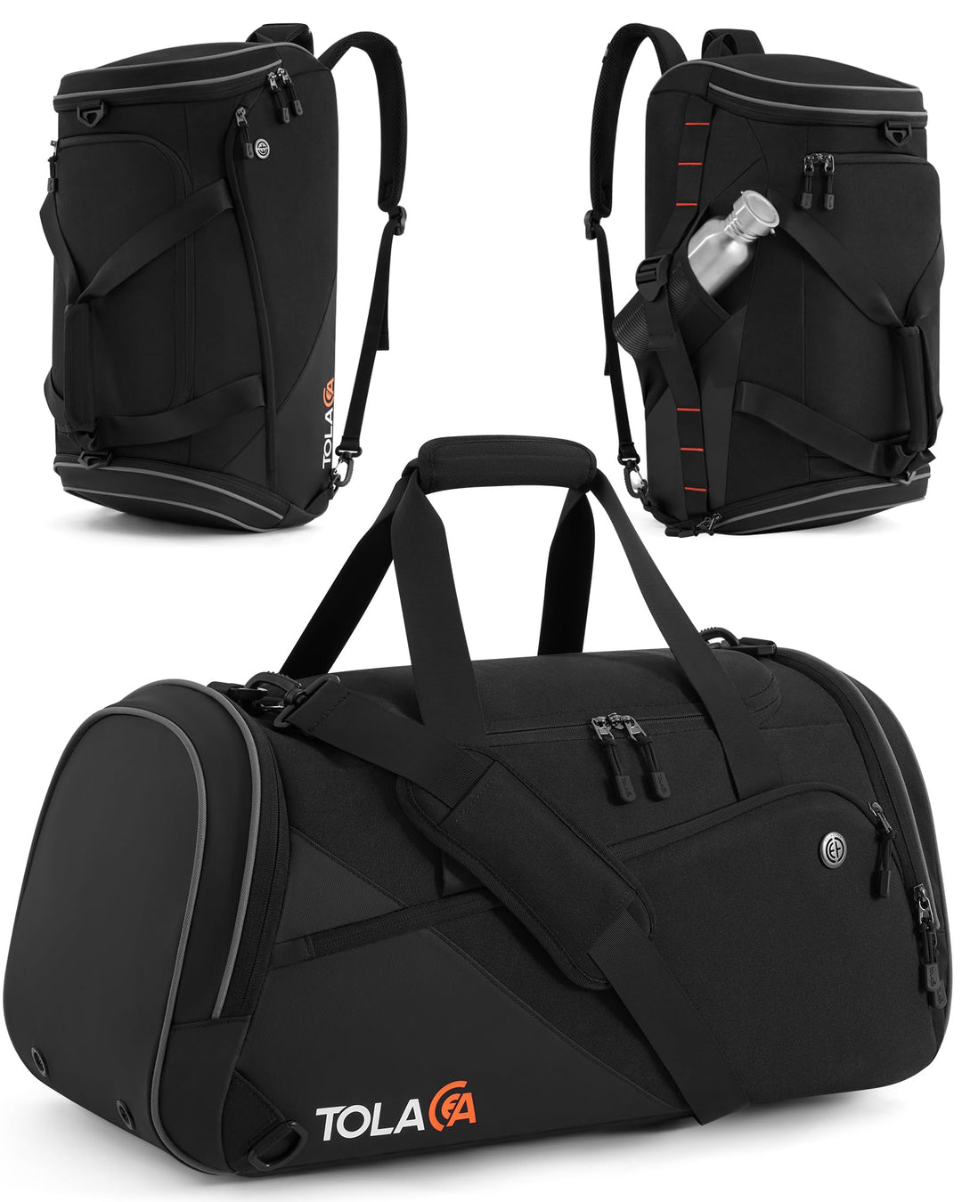 Tolaccea SporttascheHerren und Damen47L – Schuhfach&Nassfach, Rucksack‑Duffel Trainingstasche für Fi