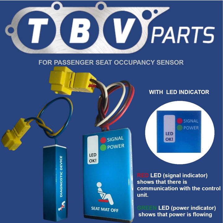 TBVPARTS Emulator Sensor Beruf Sitzmatte SRS Simulator Copilot Emulator Bypass Simulator Insassensen