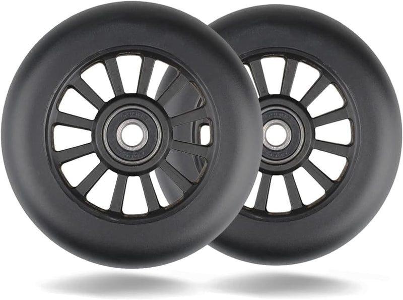 100mm Scooter Rollen - 2 Stück 100mm Scooter Ersatzräder räder mit ABEC-9 Lager - Plastik stunt scoo