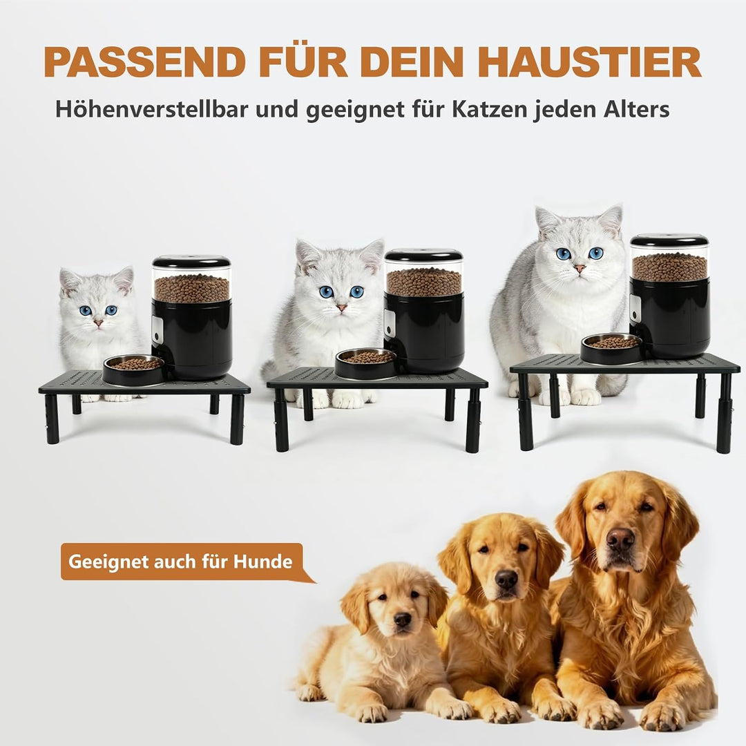Verstellbarer Stand für Automatischer Katzenfütterständer, Entlastet Wirbelsäule und Gelenke spürbar