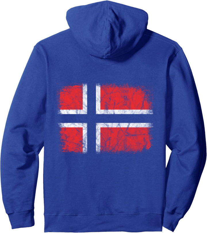 Norwegen Norwegische Flagge Skandinavisches Kreuz Reise Pullover Hoodie