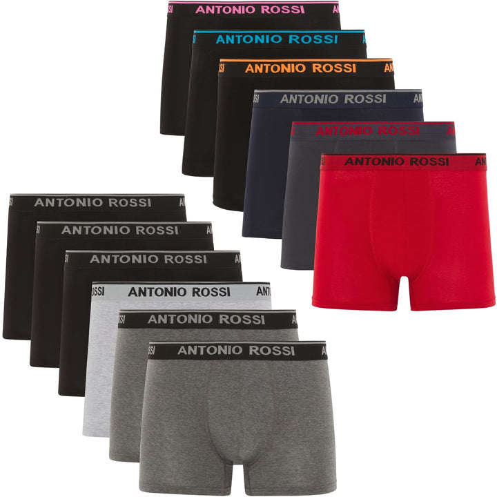 ANTONIO ROSSI (12er-Pack) Herren-Boxer-Hipster - Herren-Boxershorts Multipack mit elastischem Bund,