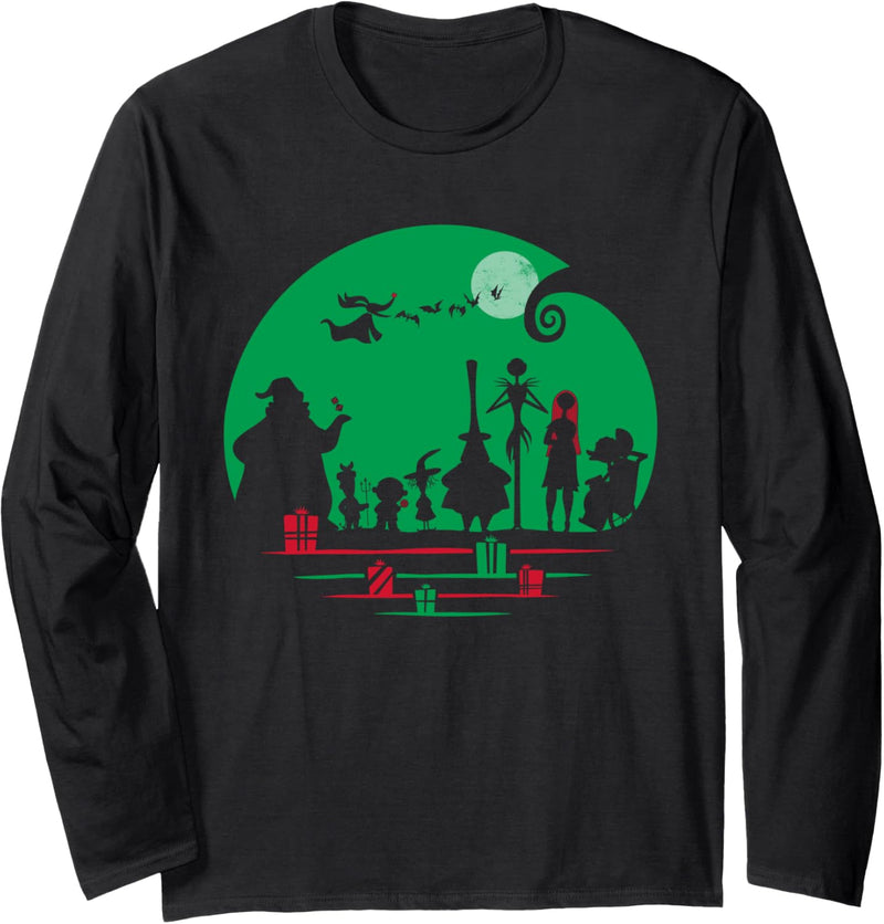 Disney The Nightmare Before Christmas Red and Green Holiday Langarmshirt