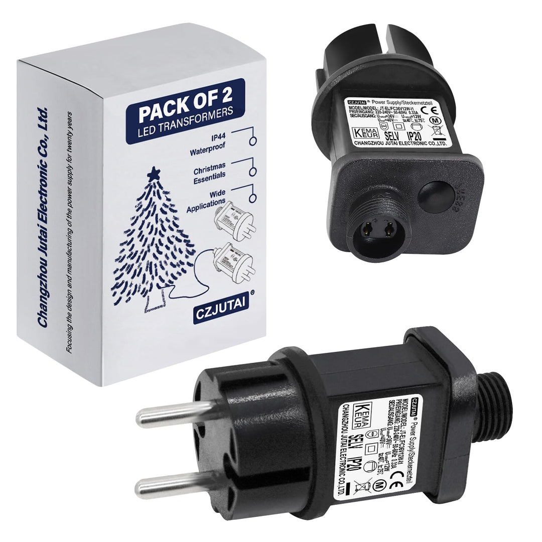 CZJUTAI LED-Transformator IP44 Stromversorgung für Weihnachtsbeleuchtung mit Stecker – EU-Stecker (S