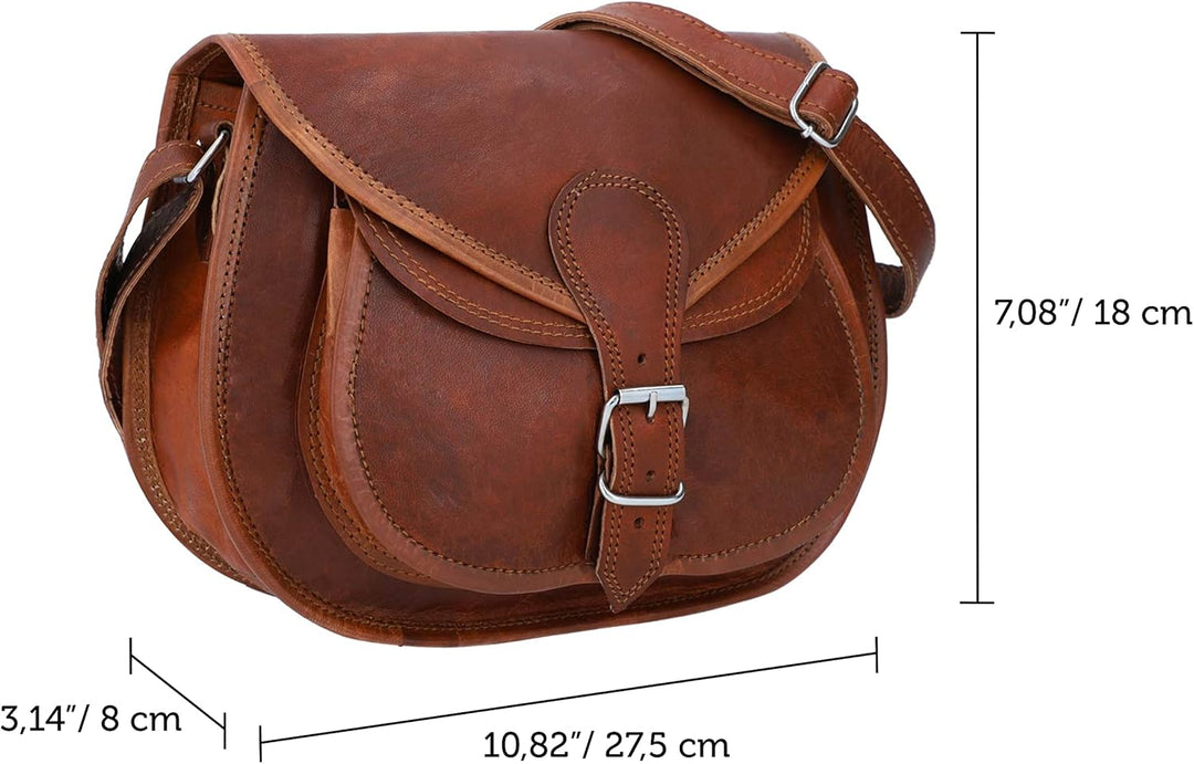 Gusti Handtasche Leder - Evelyn Damen Ledertasche Umhängetasche Handtasche Schultertasche Lederhandt