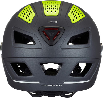 ABUS Stadthelm Hyban 2.0 ACE - Fahrradhelm mit Visier, Licht und ABS-Hartschale - für Damen und Herr