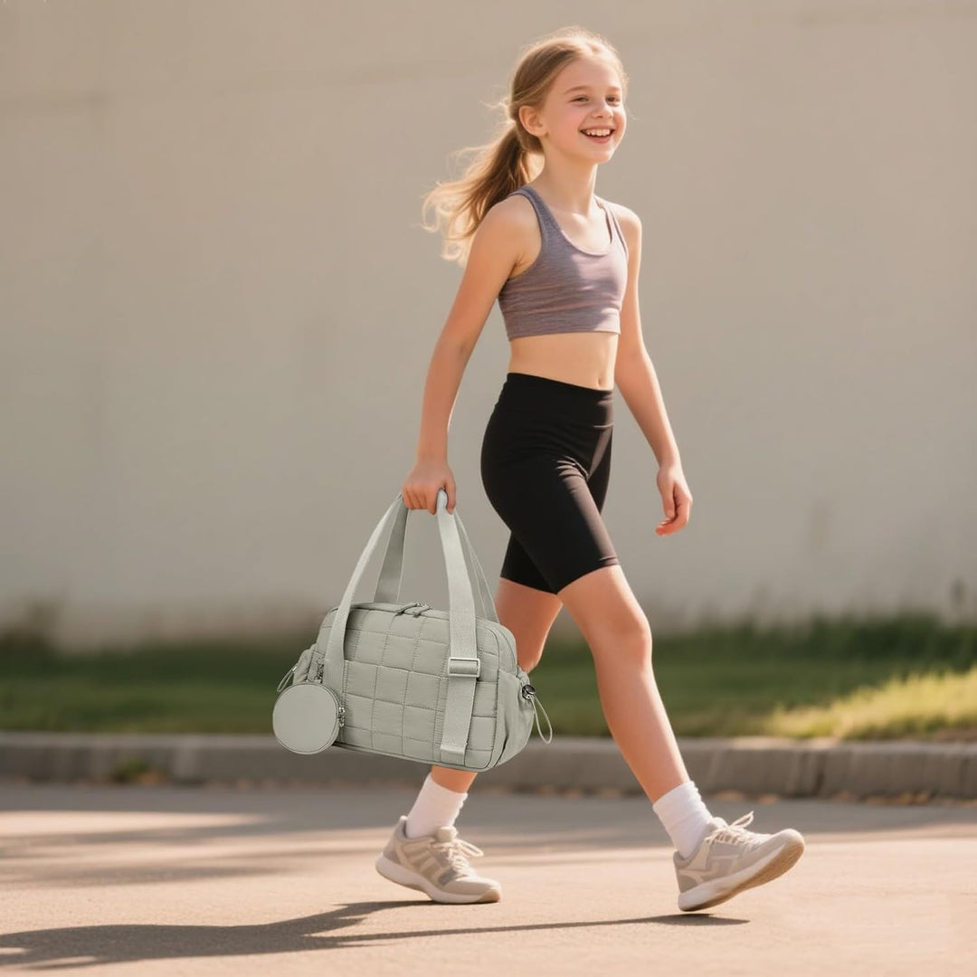 LEDAOU Mini Sporttasche für Damen, Kleiner gepolsterter Turnbeutel mit Nassfach und Münztasche, Leic