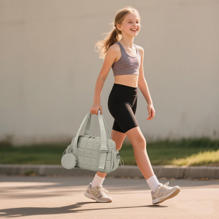LEDAOU Mini Sporttasche für Damen, Kleiner gepolsterter Turnbeutel mit Nassfach und Münztasche, Leic
