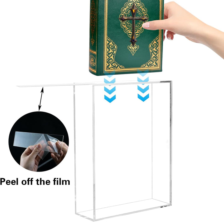Buchschutz für Bibel Bibelvitrine Buchvitrine Transparenter Acryl Wandhalterung für Schlafzimmer, Wo