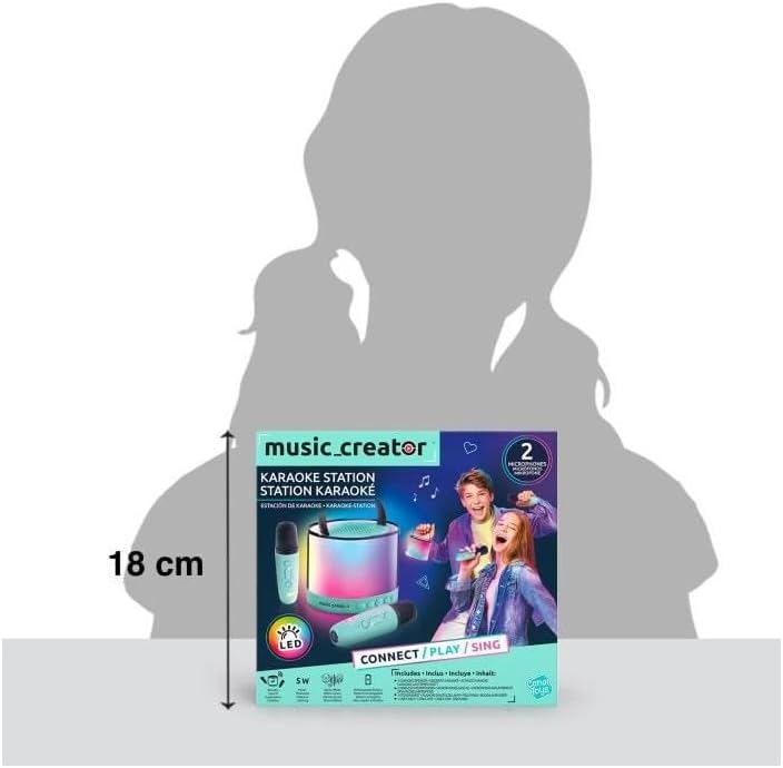 Canal Toys – Creator Mini Karaoke Station – Bluetooth-Partybox mit LED-Licht, 2 kabellosen Mikrofone