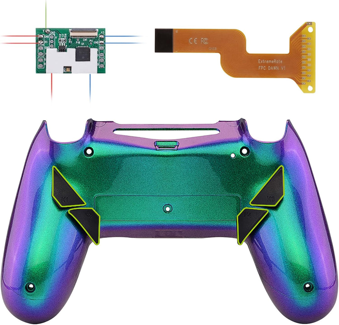 eXtremeRate Programmierbar Dawn Remap Kit für ps4 Controller, Rückseite Hülle Gehäuse Case&Upgrade-B