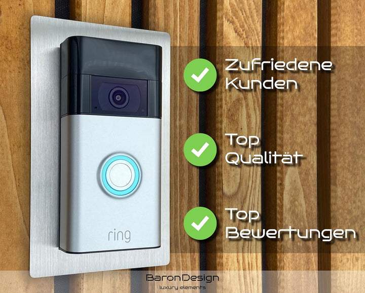 Ring Video Doorbell Blende, Wandplatte, Halterung, Wandhalterung, Edelstahl, Schild, Rahmen, Hochwer