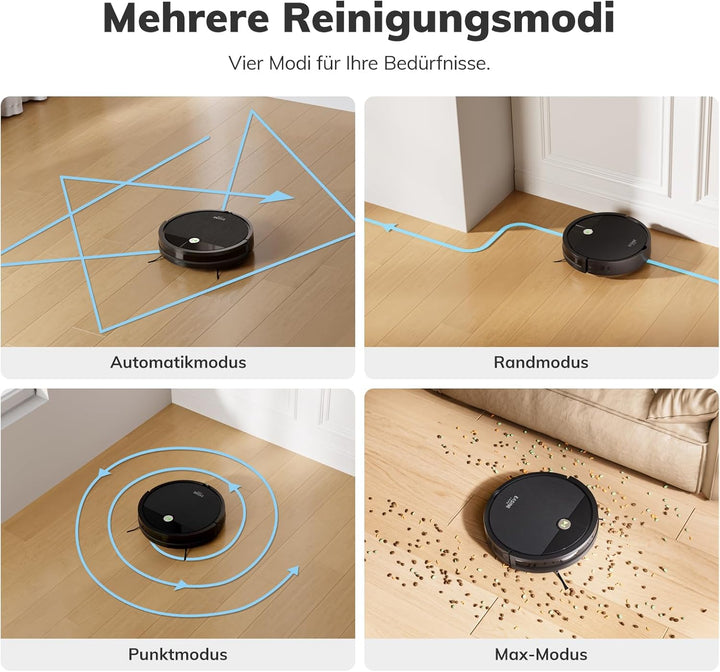 Saugroboter, Bürstenloses Design Staubsauger Roboter, Starkes Saugen, Selbstladend, Fernbedienung, F